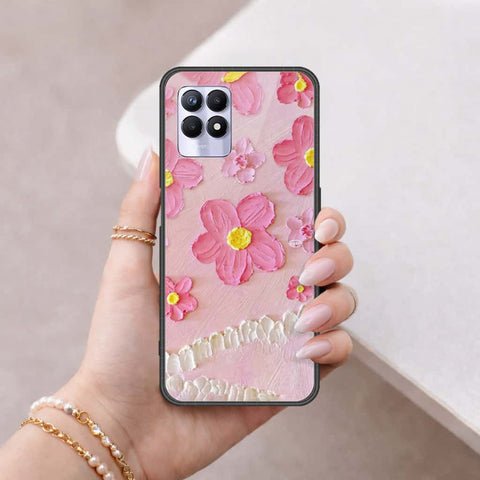 Realme 8i Cover - Floral Series 3 - HQ Ultra Shine Premium Infinity Glass Soft Silicon Borders Case