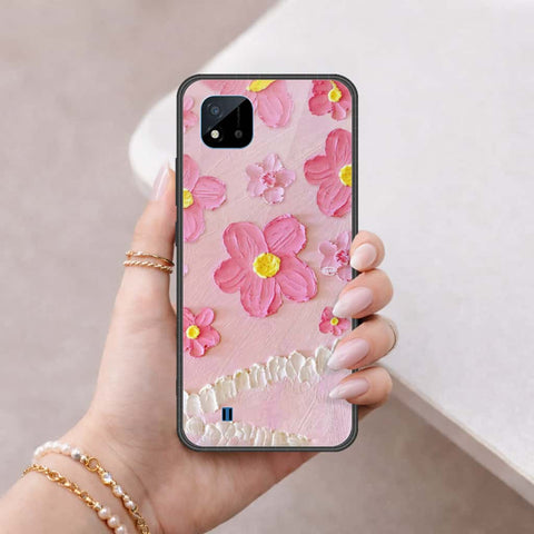Realme C20 Cover - Floral Series 3 - HQ Ultra Shine Premium Infinity Glass Soft Silicon Borders Case