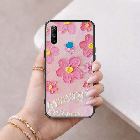 Realme 5i Cover - Floral Series 3 - HQ Ultra Shine Premium Infinity Glass Soft Silicon Borders Case