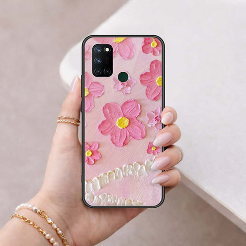 Realme C17 Cover - Floral Series 3 - HQ Ultra Shine Premium Infinity Glass Soft Silicon Borders Case