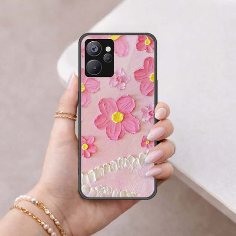 Realme 10T Cover - Floral Series 3 - HQ Ultra Shine Premium Infinity Glass Soft Silicon Borders Case