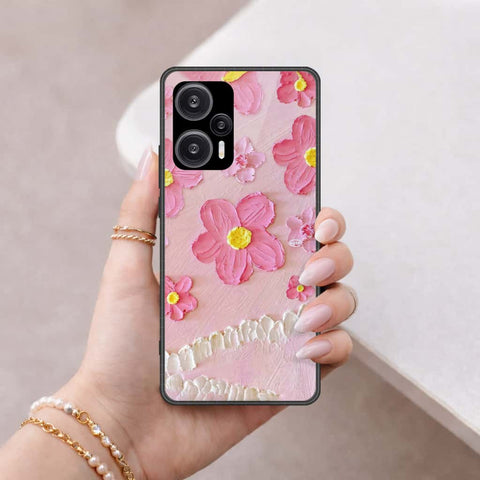 Xiaomi Redmi Note 12 Turbo Cover - Floral Series 3 - HQ Ultra Shine Premium Infinity Glass Soft Silicon Borders Case