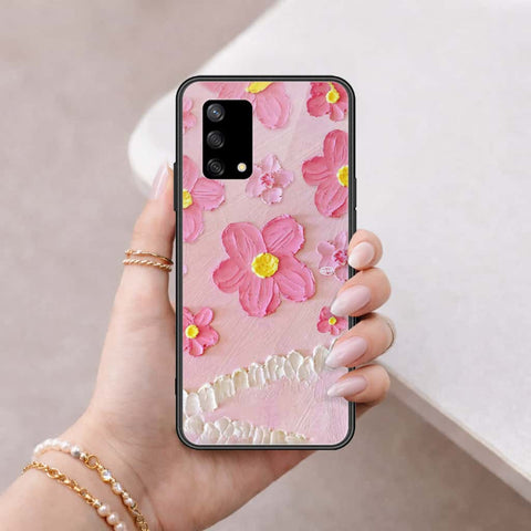 Oppo A74 Cover - Floral Series 3 - HQ Ultra Shine Premium Infinity Glass Soft Silicon Borders Case