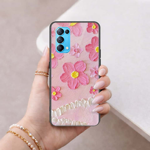 Oppo Reno 5 4G Cover - Floral Series 3 - HQ Ultra Shine Premium Infinity Glass Soft Silicon Borders Case
