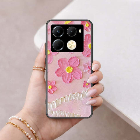 Infinix Note 40 Pro Cover - Floral Series 3 - HQ Ultra Shine Premium Infinity Glass Soft Silicon Borders Case