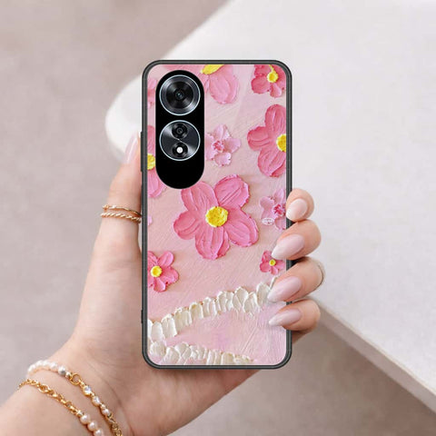 Oppo A60 Cover - Floral Series 3 - HQ Ultra Shine Premium Infinity Glass Soft Silicon Borders Case