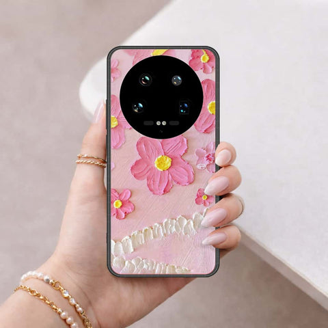 Xiaomi 14 Ultra Cover - Floral Series 3 - HQ Ultra Shine Premium Infinity Glass Soft Silicon Borders Case