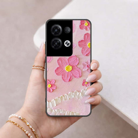 Oppo Reno 8 Pro  Cover - Floral Series 3 - HQ Ultra Shine Premium Infinity Glass Soft Silicon Borders Case