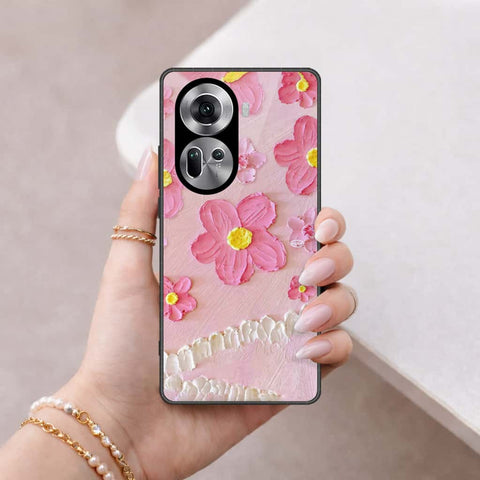 Oppo Reno 11 5G Cover - Floral Series 3 - HQ Ultra Shine Premium Infinity Glass Soft Silicon Borders Case