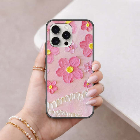 iPhone 16 Pro - Floral Series 3 - HQ Ultra Shine Premium Infinity Glass Soft Silicon Borders Case