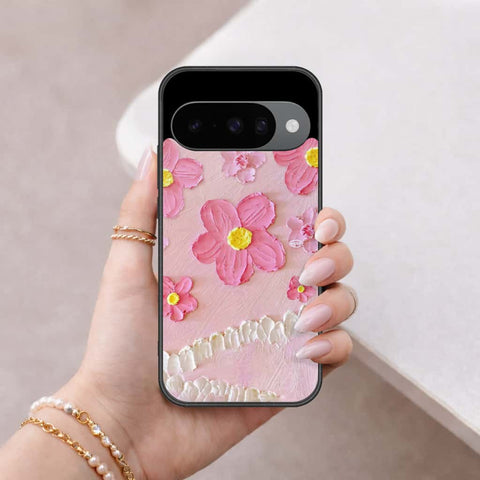 Google Pixel 10 Cover - Floral Series 3 - HQ Ultra Shine Premium Infinity Glass Soft Silicon Borders Case