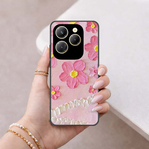 Infinix Hot 40 Cover - Floral Series 3 - HQ Ultra Shine Premium Infinity Glass Soft Silicon Borders Case