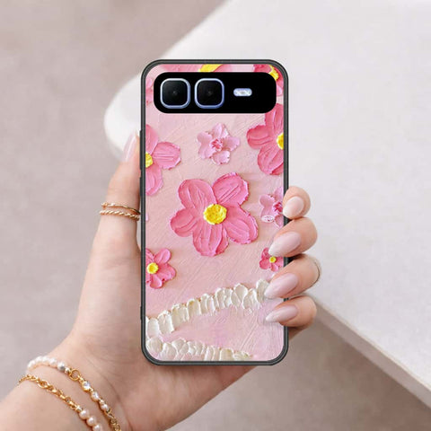 Infinix Smart 10 Plus Cover - Floral Series 3 - HQ Ultra Shine Premium Infinity Glass Soft Silicon Borders Case