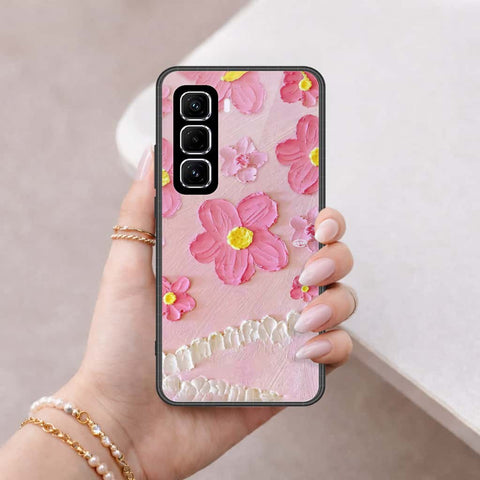 Infinix Hot 50 Pro Plus Cover - Floral Series 3 - HQ Ultra Shine Premium Infinity Glass Soft Silicon Borders Case