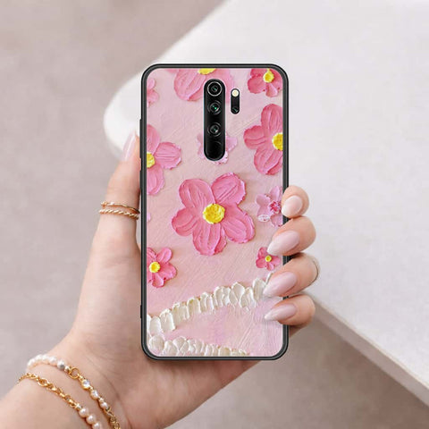Xiaomi Redmi Note 8 Pro Cover - Floral Series 3 - HQ Ultra Shine Premium Infinity Glass Soft Silicon Borders Case
