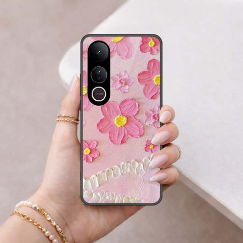 Vivo V50 Lite Cover - Floral Series 3 - HQ Ultra Shine Premium Infinity Glass Soft Silicon Borders Case