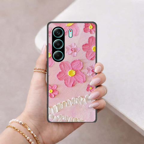 Tecno Camon 40 Pro 5G Cover - Floral Series 3 - HQ Ultra Shine Premium Infinity Glass Soft Silicon Borders Case
