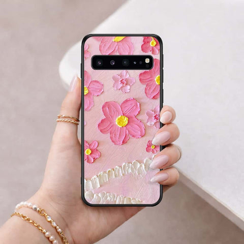 Samsung Galaxy S10 5G Cover - Floral Series 3 - HQ Ultra Shine Premium Infinity Glass Soft Silicon Borders Case