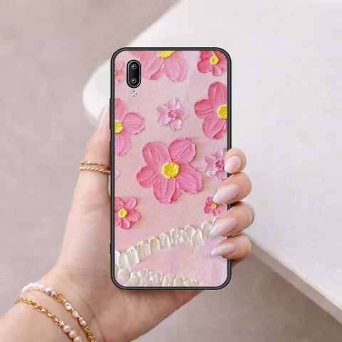 Vivo Y91 (Without Logo Hole) Cover - Floral Series 3 - HQ Ultra Shine Premium Infinity Glass Soft Silicon Borders Case