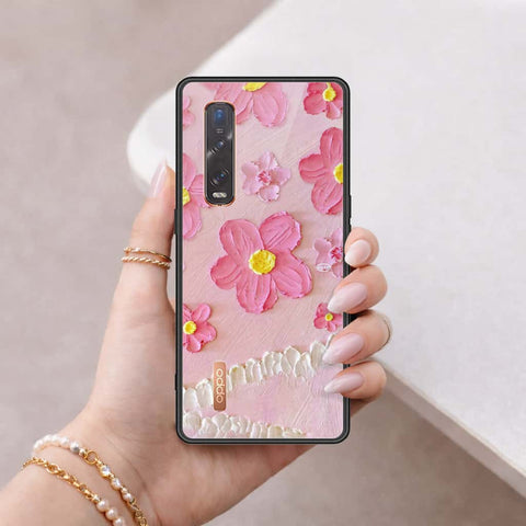 Oppo Find X2 Pro Cover - Floral Series 3 - HQ Ultra Shine Premium Infinity Glass Soft Silicon Borders Case