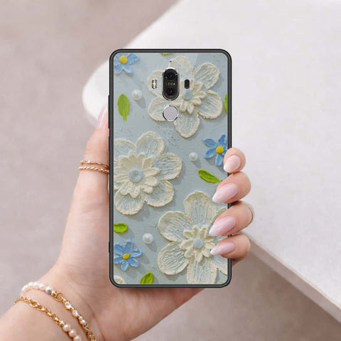 Huawei Mate 9 Cover - Floral Series 3 - HQ Ultra Shine Premium Infinity Glass Soft Silicon Borders Case
