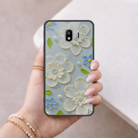 Samsung Galaxy J4 2018 Cover - Floral Series 3 - HQ Ultra Shine Premium Infinity Glass Soft Silicon Borders Case