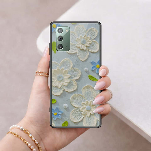 Samsung Galaxy Note 20 Cover - Floral Series 3 - HQ Ultra Shine Premium Infinity Glass Soft Silicon Borders Case