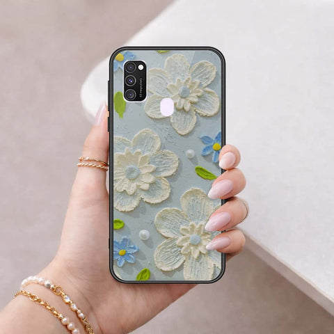 Samsung Galaxy M30s Cover - Floral Series 3 - HQ Ultra Shine Premium Infinity Glass Soft Silicon Borders Case