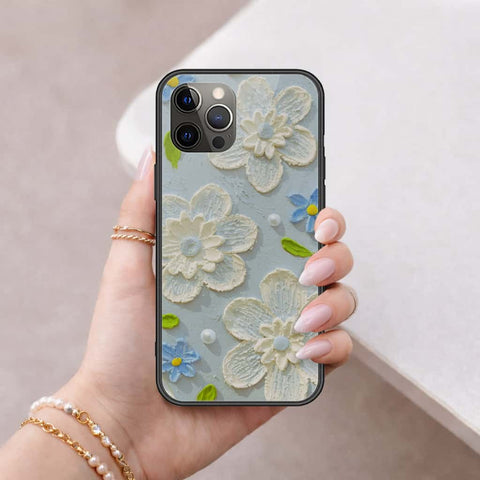 iPhone 12 Pro Max - Floral Series 3 - HQ Ultra Shine Premium Infinity Glass Soft Silicon Borders Case