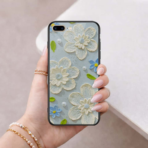 iPhone 8 Plus / 7 Plus - Floral Series 3 - HQ Ultra Shine Premium Infinity Glass Soft Silicon Borders Case