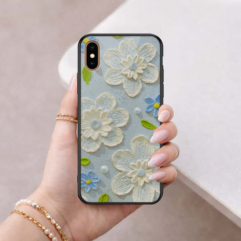 iPhone XS Max - Floral Series 3 - HQ Ultra Shine Premium Infinity Glass Soft Silicon Borders Case