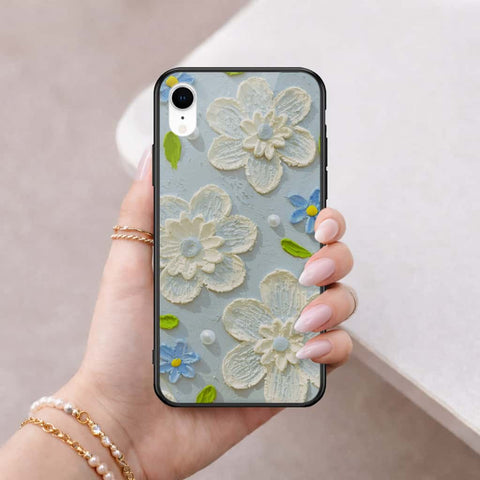 iPhone XR - Floral Series 3 - HQ Ultra Shine Premium Infinity Glass Soft Silicon Borders Case