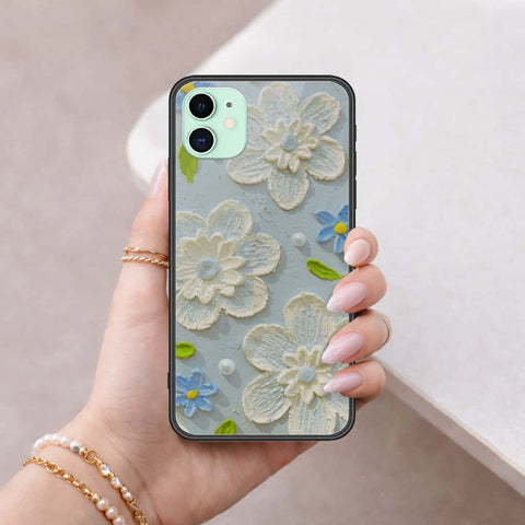 iPhone 11 - Floral Series 3 - HQ Ultra Shine Premium Infinity Glass Soft Silicon Borders Case