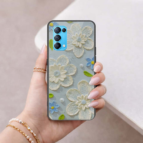 Oppo Find X3 Lite Cover - Floral Series 3 - HQ Ultra Shine Premium Infinity Glass Soft Silicon Borders Case