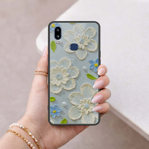 Samsung Galaxy A10s Cover - Floral Series 3 - HQ Ultra Shine Premium Infinity Glass Soft Silicon Borders Case