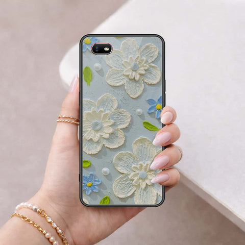 Oppo A1k Cover - Floral Series 3 - HQ Ultra Shine Premium Infinity Glass Soft Silicon Borders Case