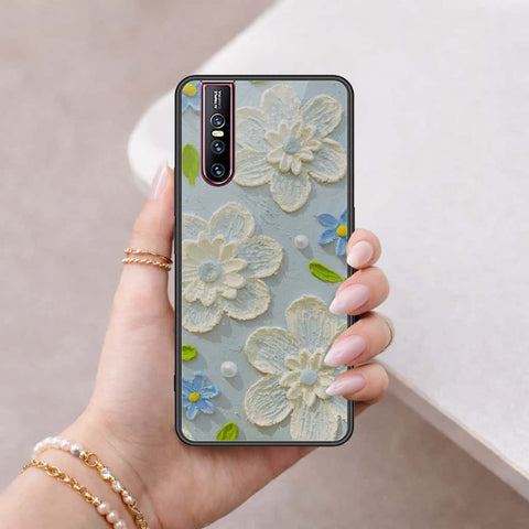 Vivo V15 Pro Cover - Floral Series 3 - HQ Ultra Shine Premium Infinity Glass Soft Silicon Borders Case