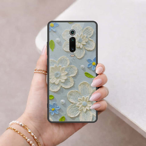 Xiaomi Mi 9T Cover - Floral Series 3 - HQ Ultra Shine Premium Infinity Glass Soft Silicon Borders Case