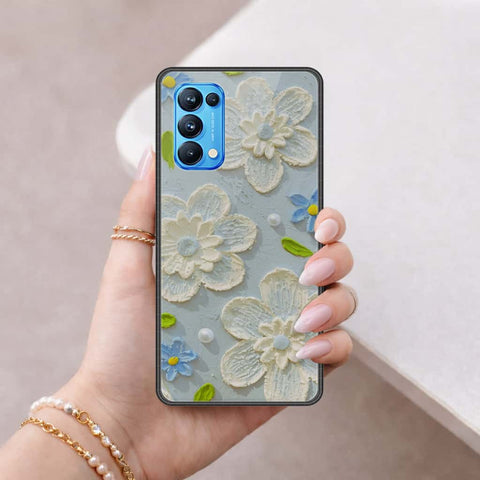 Oppo Reno 5 Pro 5G Cover - Floral Series 3 - HQ Ultra Shine Premium Infinity Glass Soft Silicon Borders Case