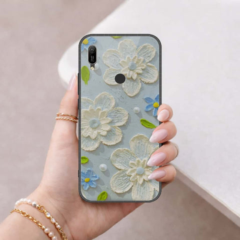 Huawei Y6 2019 / Y6 Prime 2019 Cover - Floral Series 3 - HQ Ultra Shine Premium Infinity Glass Soft Silicon Borders Case