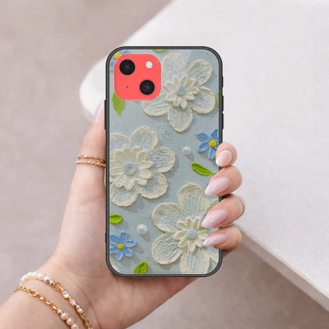 iPhone 13 Mini Cover - Floral Series 3 - HQ Ultra Shine Premium Infinity Glass Soft Silicon Borders Case