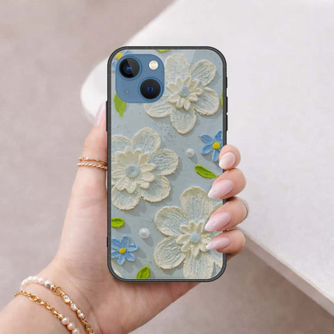 iPhone 13 Cover - Floral Series 3 - HQ Ultra Shine Premium Infinity Glass Soft Silicon Borders Case
