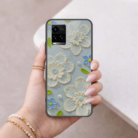 Vivo Y33t Cover - Floral Series 3 - HQ Ultra Shine Premium Infinity Glass Soft Silicon Borders Case