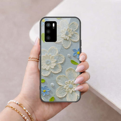 Oppo A16 Cover - Floral Series 3 - HQ Ultra Shine Premium Infinity Glass Soft Silicon Borders Case