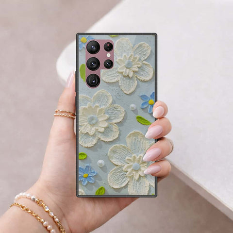 Samsung Galaxy S22 Ultra 5G Cover - Floral Series 3 - HQ Ultra Shine Premium Infinity Glass Soft Silicon Borders Case