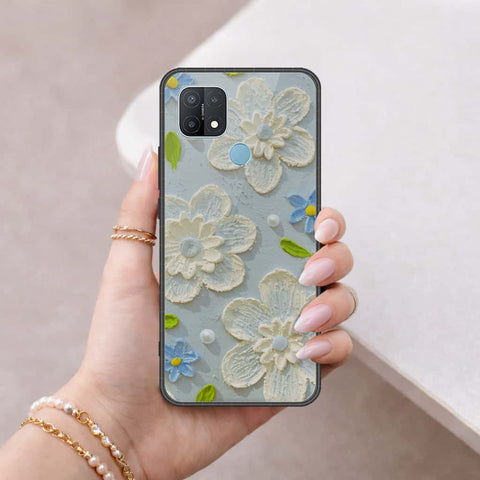 Oppo A15 Cover - Floral Series 3 - HQ Ultra Shine Premium Infinity Glass Soft Silicon Borders Case