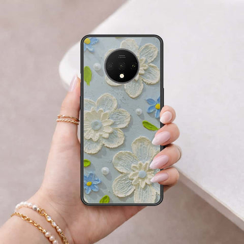 OnePlus 7T Cover - Floral Series 3 - HQ Ultra Shine Premium Infinity Glass Soft Silicon Borders Case