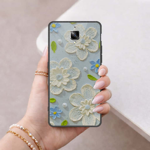 OnePlus 3 Cover - Floral Series 3 - HQ Ultra Shine Premium Infinity Glass Soft Silicon Borders Case