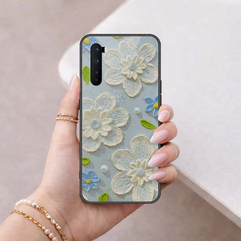 OnePlus Nord Cover - Floral Series 3 - HQ Ultra Shine Premium Infinity Glass Soft Silicon Borders Case
