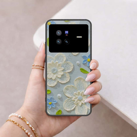 Vivo X80 Cover - Floral Series 3 - HQ Ultra Shine Premium Infinity Glass Soft Silicon Borders Case